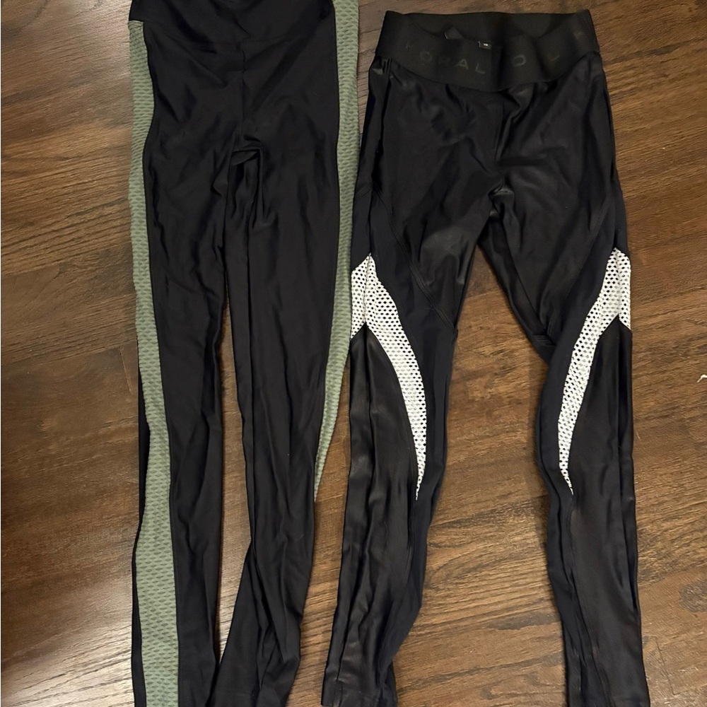 Koral - Women's super cool Leggings.  One full length, one more cropped. XS